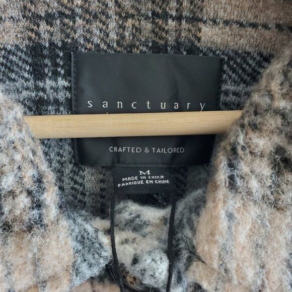 Santuary Town Plaid Wool-Blend Shacket Size M - Picture 8 of 12